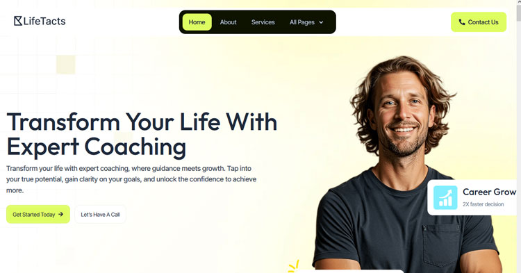 Download LifeTacts Life Coach Elementor Theme Now!