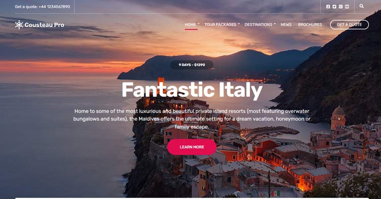 Download Cousteau Pro Travel Blog WordPress Theme Now!