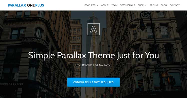 Download Download Parallax One Plus Theme Now!